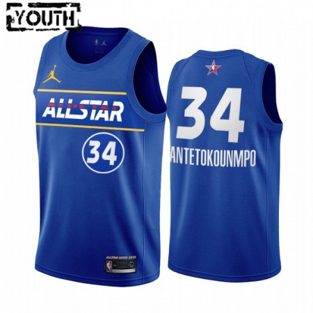 Kinder NBA Milwaukee Bucks Trikot Giannis Antetokounmpo 34 2021 All-Star Jordan Brand Blau Swingman